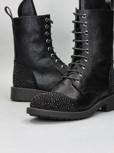 LEATHER BOOTS - BLACK