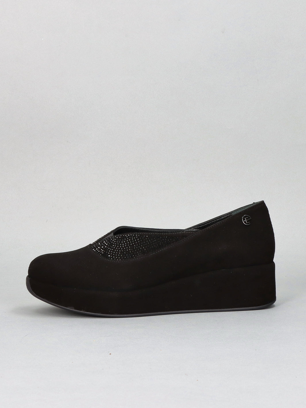 SUEDE LOW SHOES - BLACK