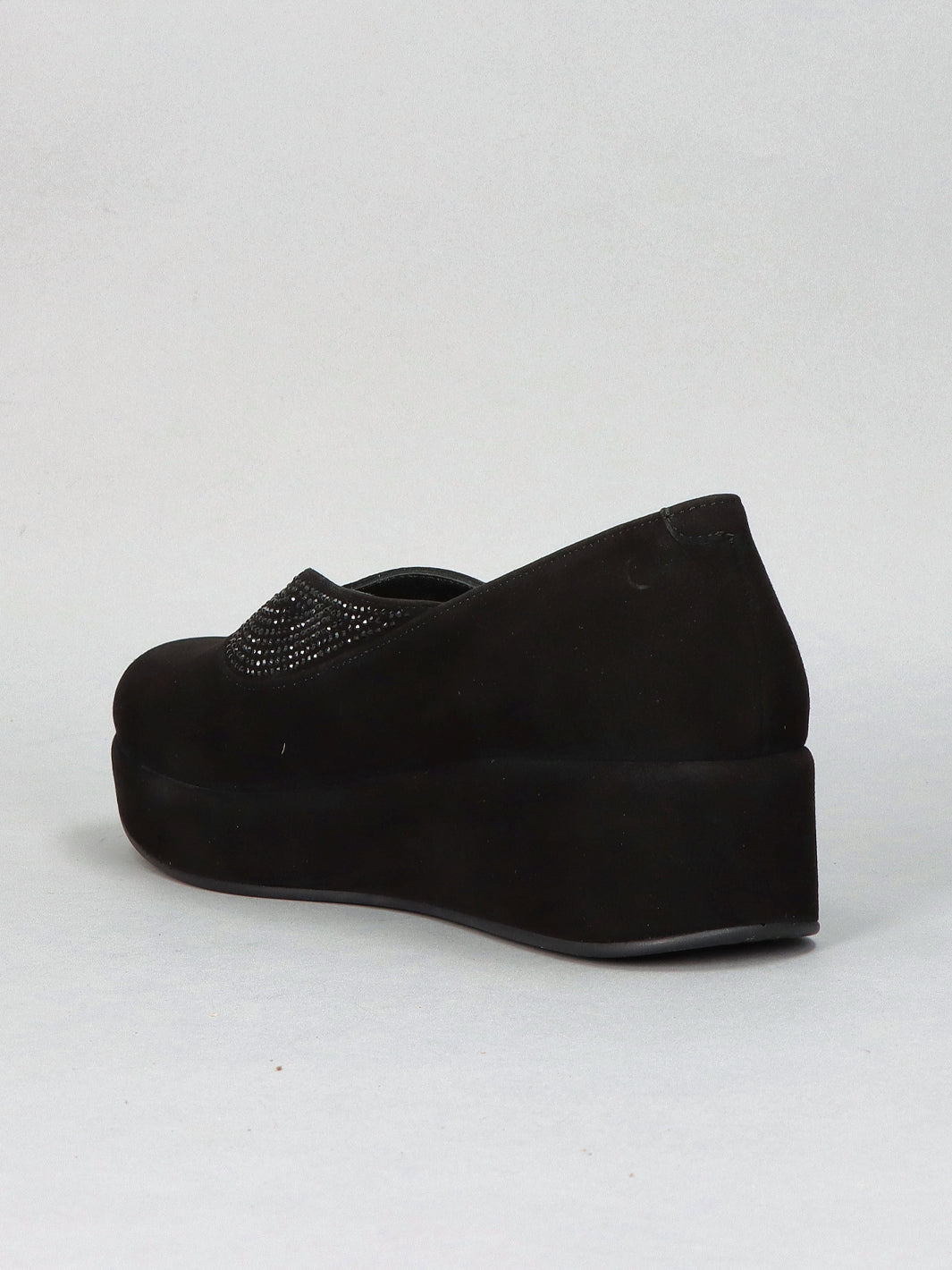 SUEDE LOW SHOES - BLACK