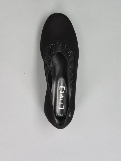 SUEDE LOW SHOES - BLACK