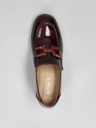 LEATHER LOW SHOES - BURGUNDY