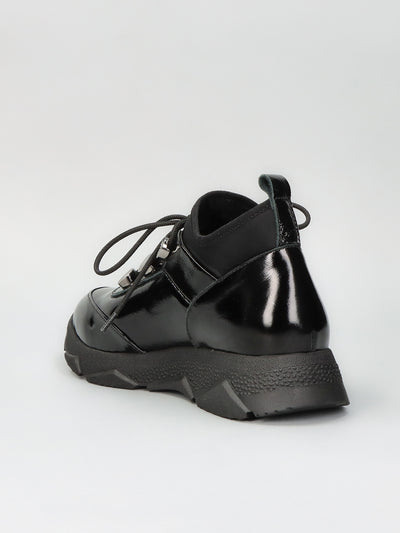 LEATHER SNEAKER - BLACK