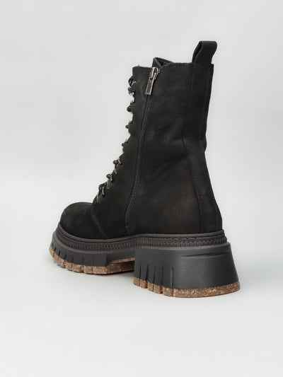 NUBUCK ANKLE BOOTS - BLACK