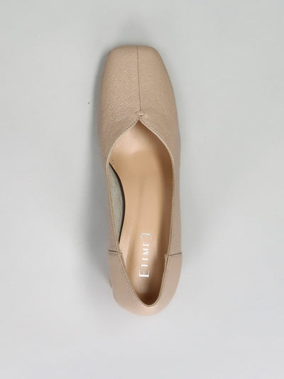 LEATHER PUMPS - BEIGE