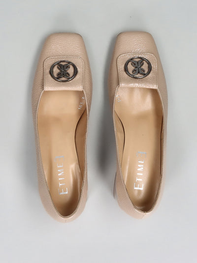 LEATHER PUMPS - BEIGE