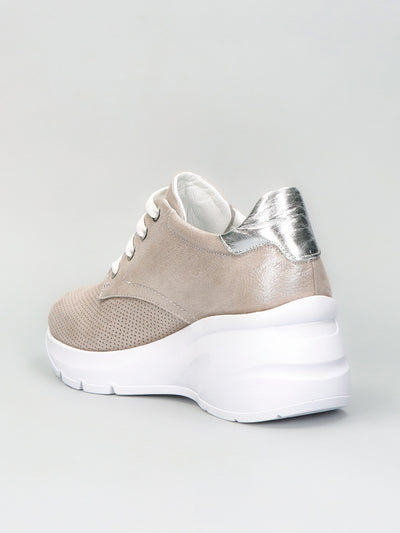 LEATHER SNEAKER - BEIGE/BROWN