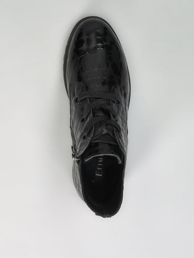 LEATHER ANKLE SHOES - BLACK