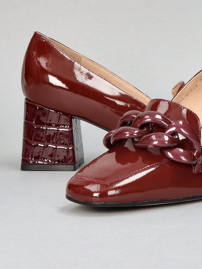 LEATHER PUMPS - BURGUNDY