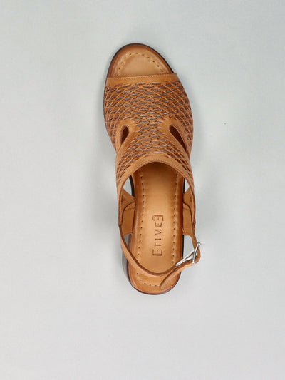 LEATHER SANDALS - COGNAC BROWN