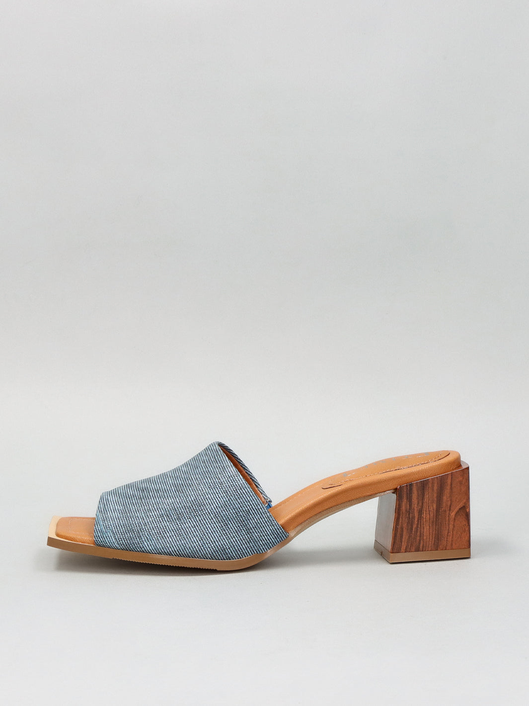 LEATHER SLIPPERS - DENIM