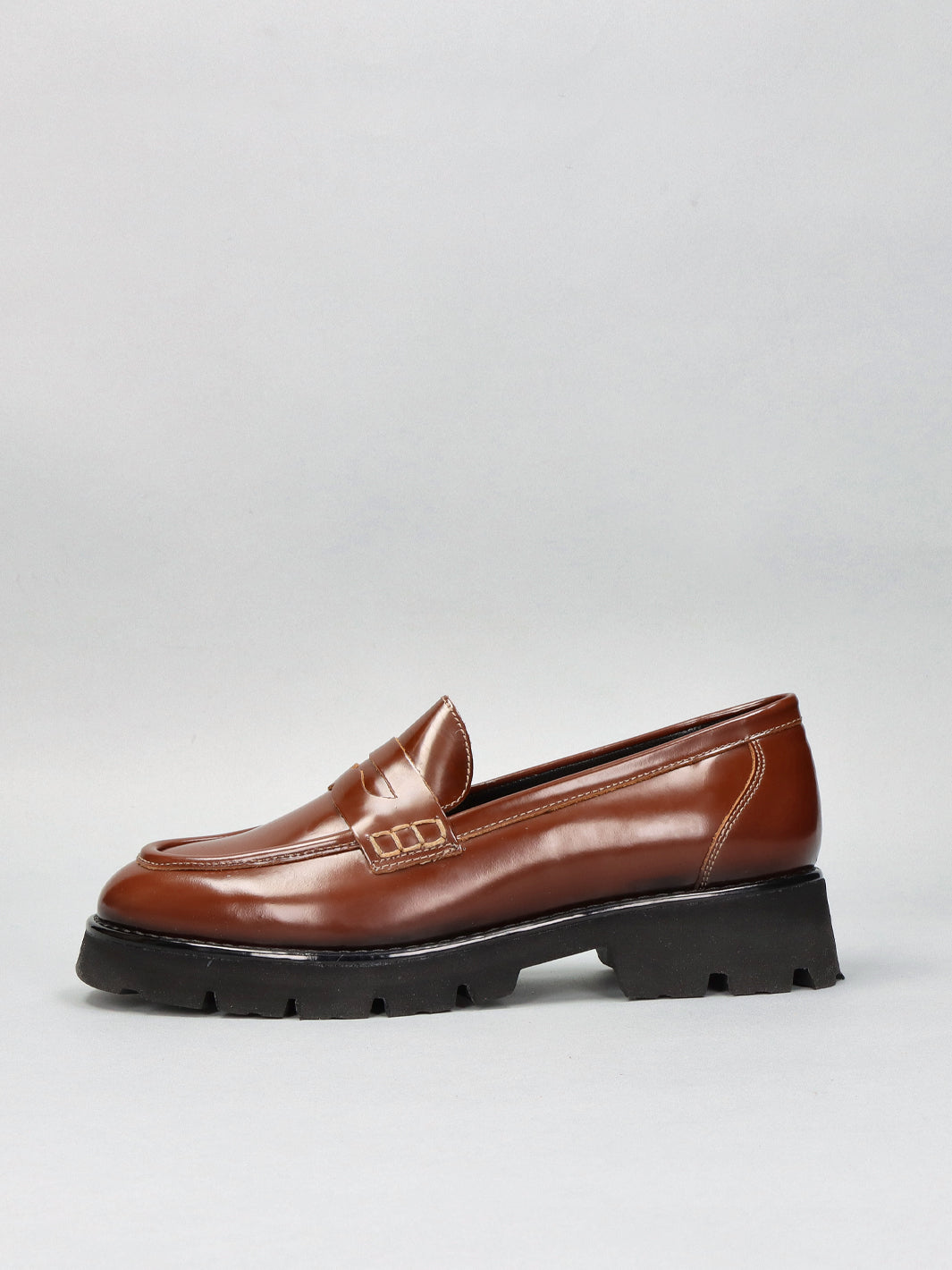LEATHER LOW SHOES - BROWN