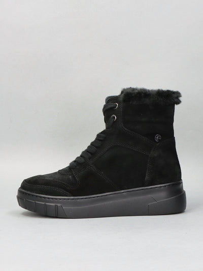 SUEDE ANKLE BOOTS - BLACK