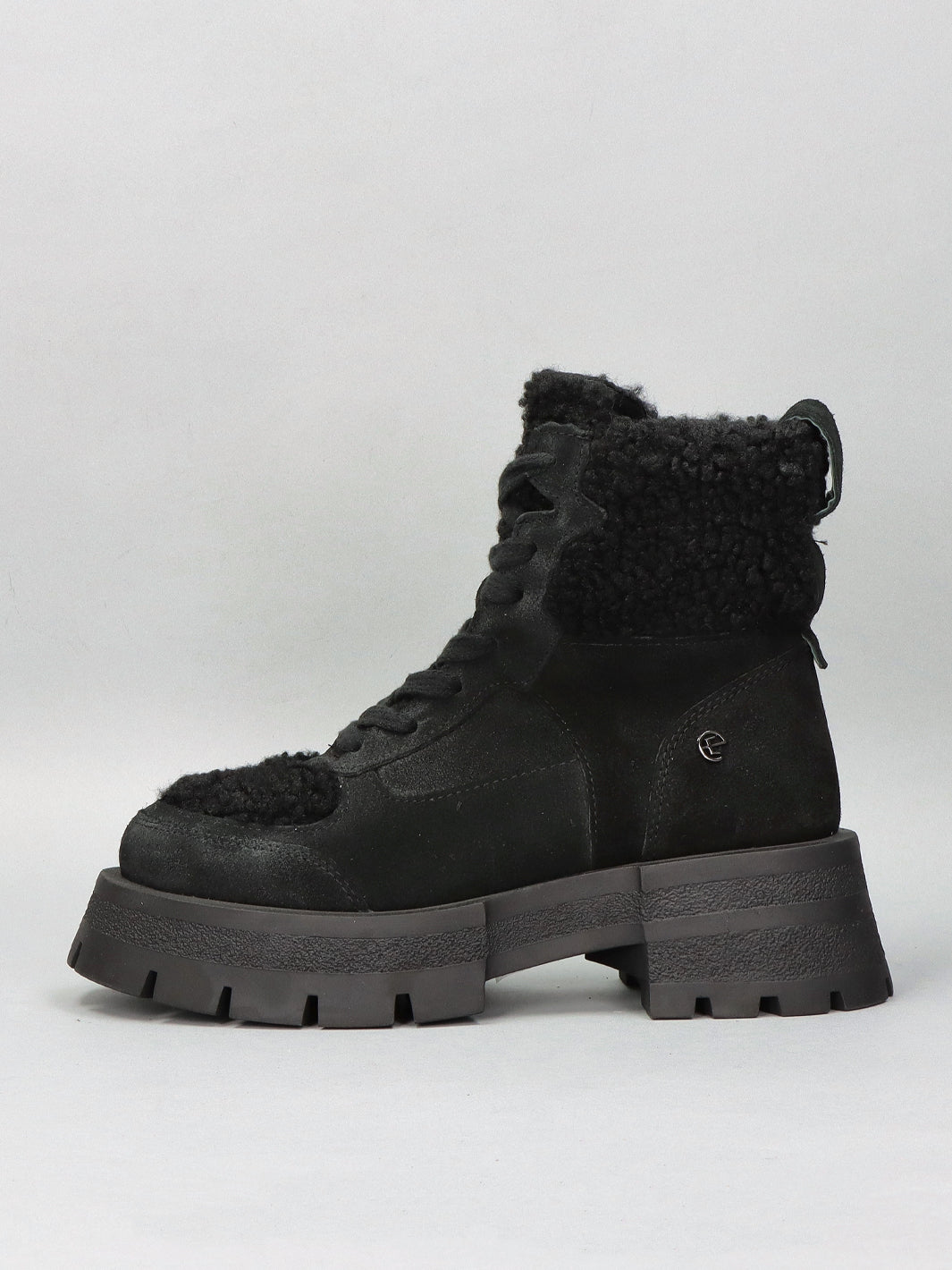 SUEDE ANKLE BOOTS - BLACK