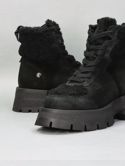 SUEDE ANKLE BOOTS - BLACK