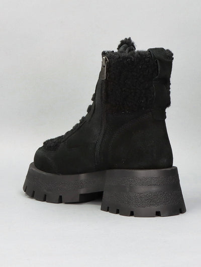 SUEDE ANKLE BOOTS - BLACK