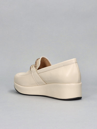 LEATHER LOW SHOES - MATTE BEIGE