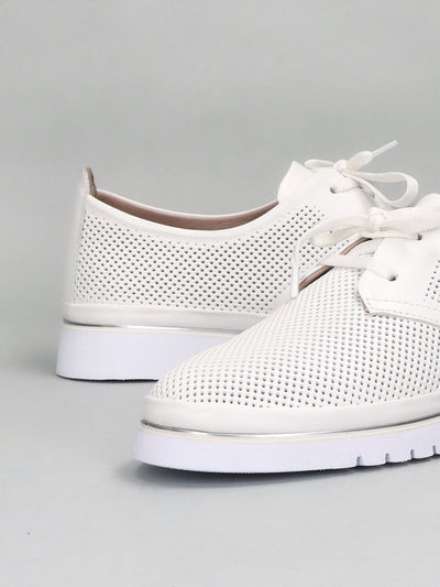 LEATHER LOW SHOES - WHITE