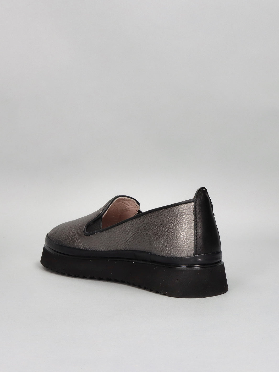 LEATHER LOW SHOES - GREY