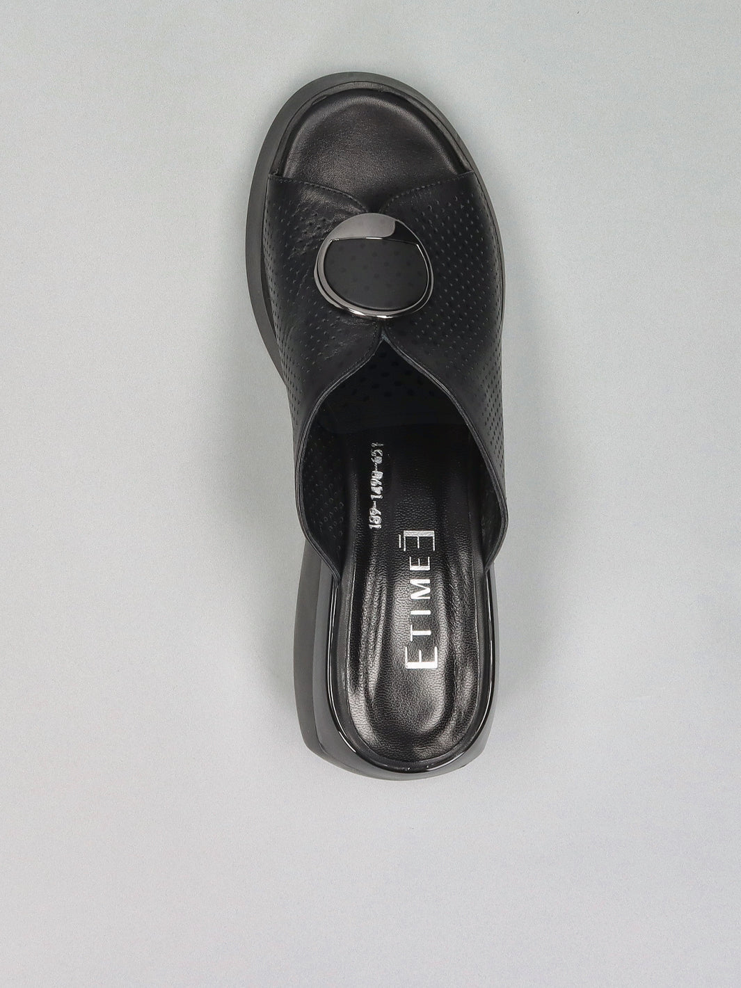 LEATHER SLIPPERS - BLACK