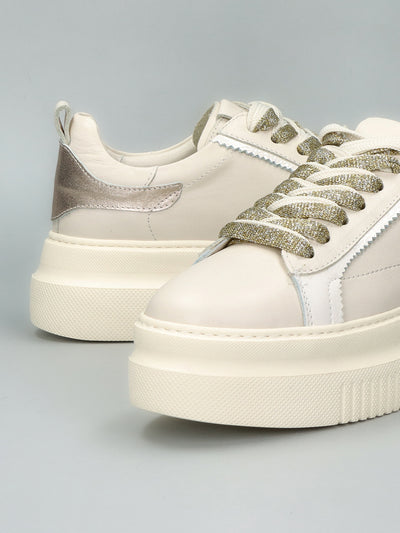 LEATHER SNEAKER - BEIGE