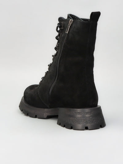 SUEDE ANKLE BOOTS - BLACK