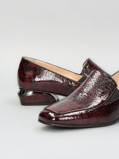 LEATHER LOW SHOES - BURGUNDY