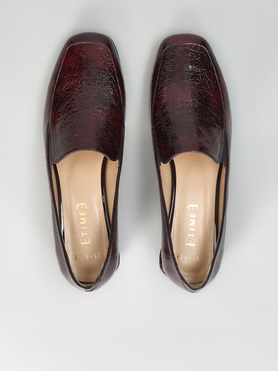 LEATHER LOW SHOES - BURGUNDY