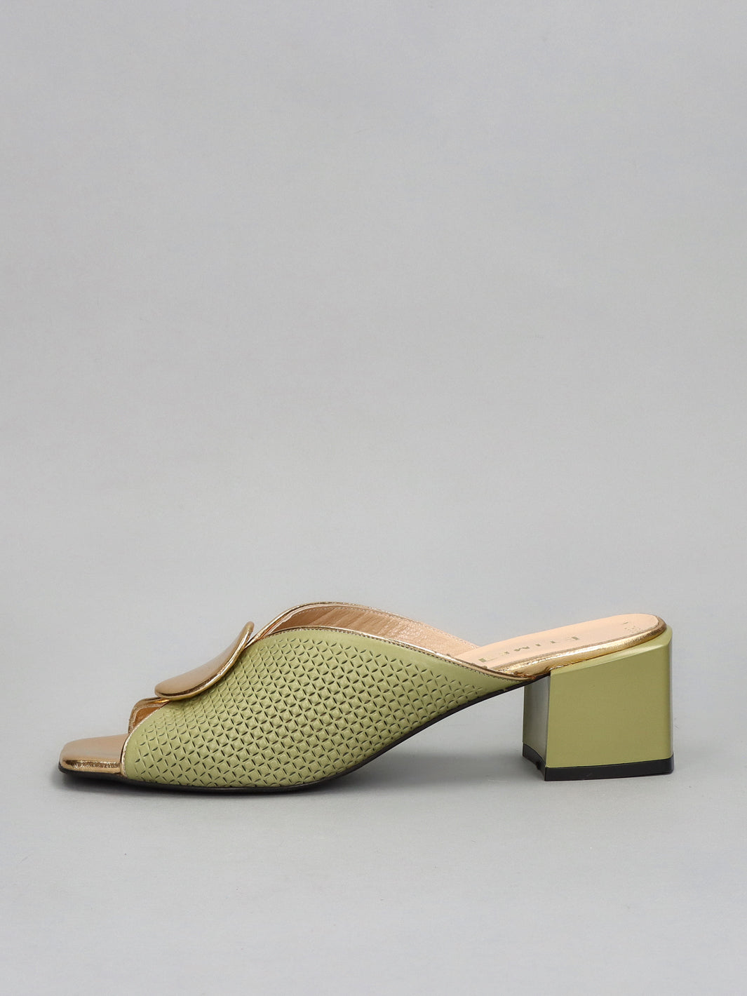 LEATHER SLIPPERS - OLIVE