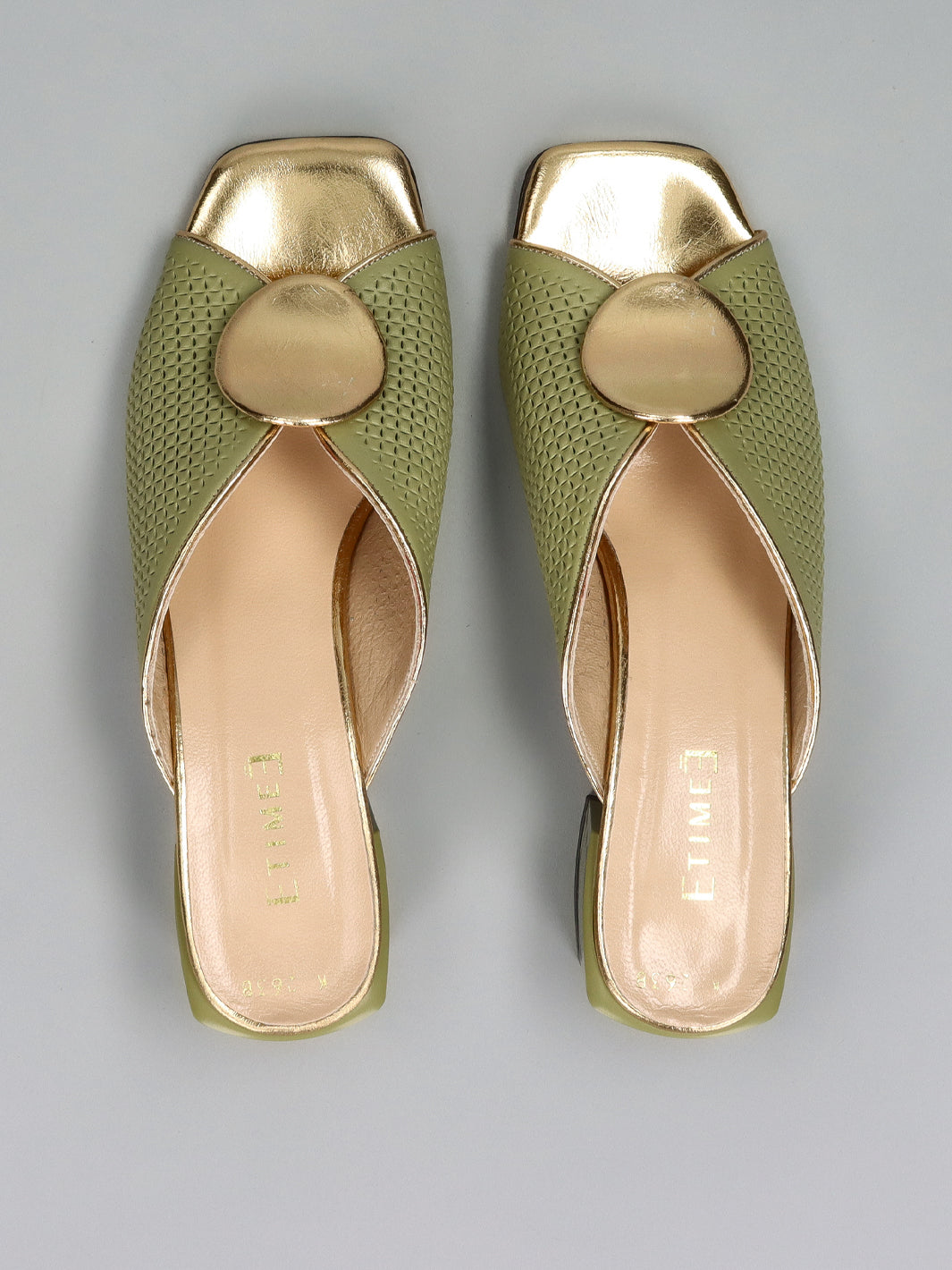 LEATHER SLIPPERS - OLIVE