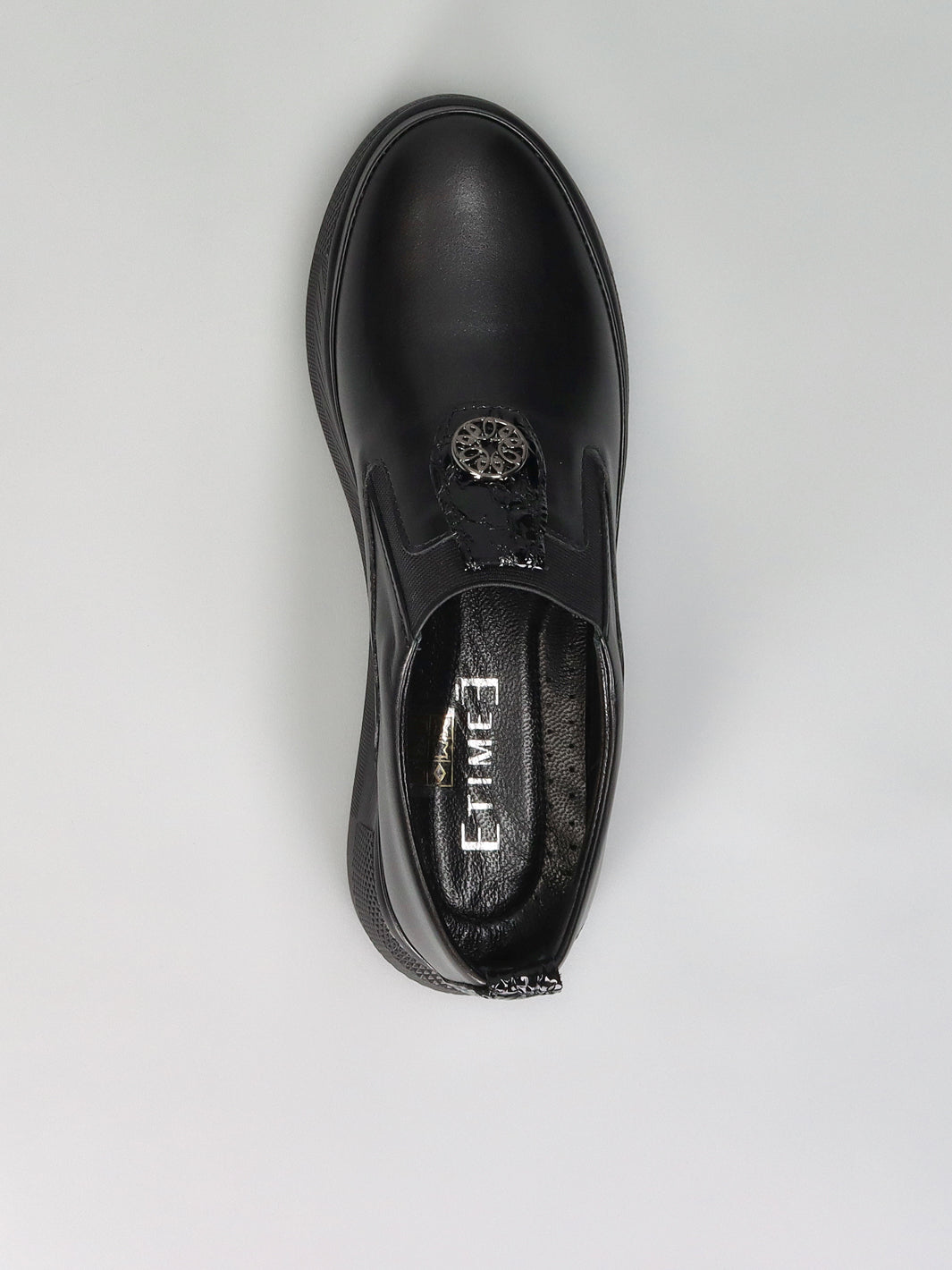 LEATHER LOW SHOES - BLACK