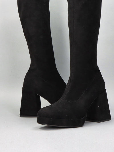 SUEDE BOOTS - BLACK