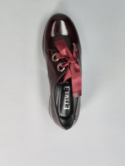 LEATHER LOW SHOES - BURGUNDY