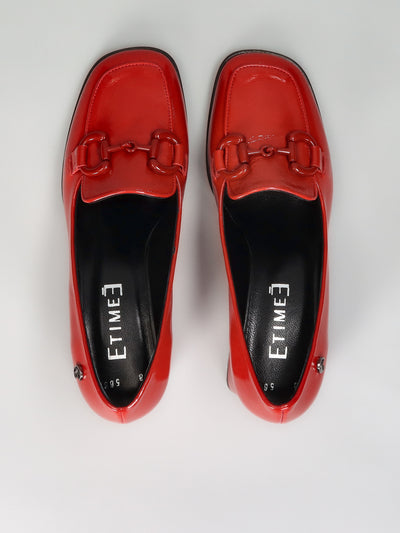 LEATHER LOW SHOES - RED