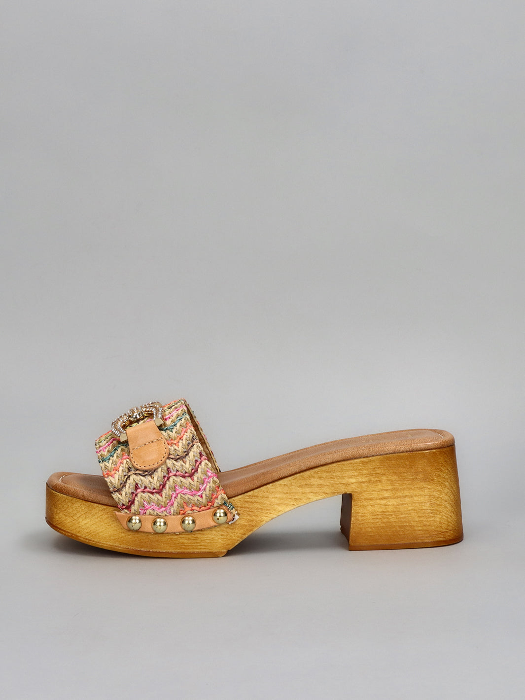 WOODEN SLIPPERS - MULTI/COLOURED