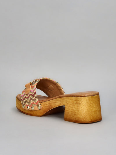 WOODEN SLIPPERS - MULTI/COLOURED