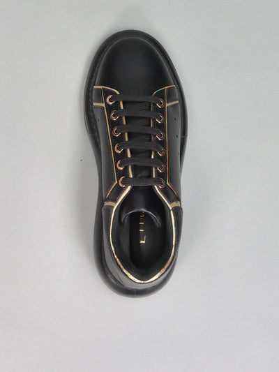 LEATHER SNEAKER - BLACK