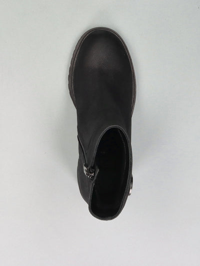 NUBUCK ANKLE BOOTS - BLACK