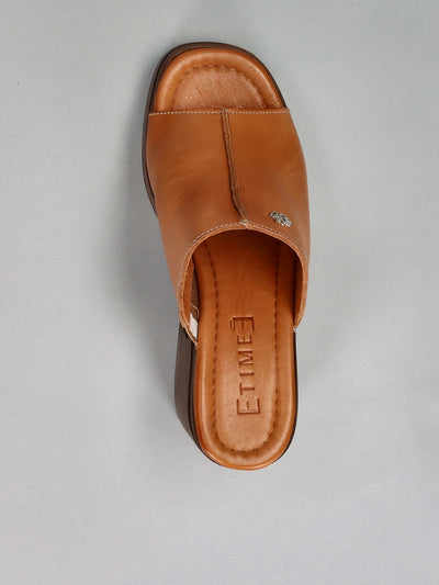 LEATHER SLIPPERS - BROWN