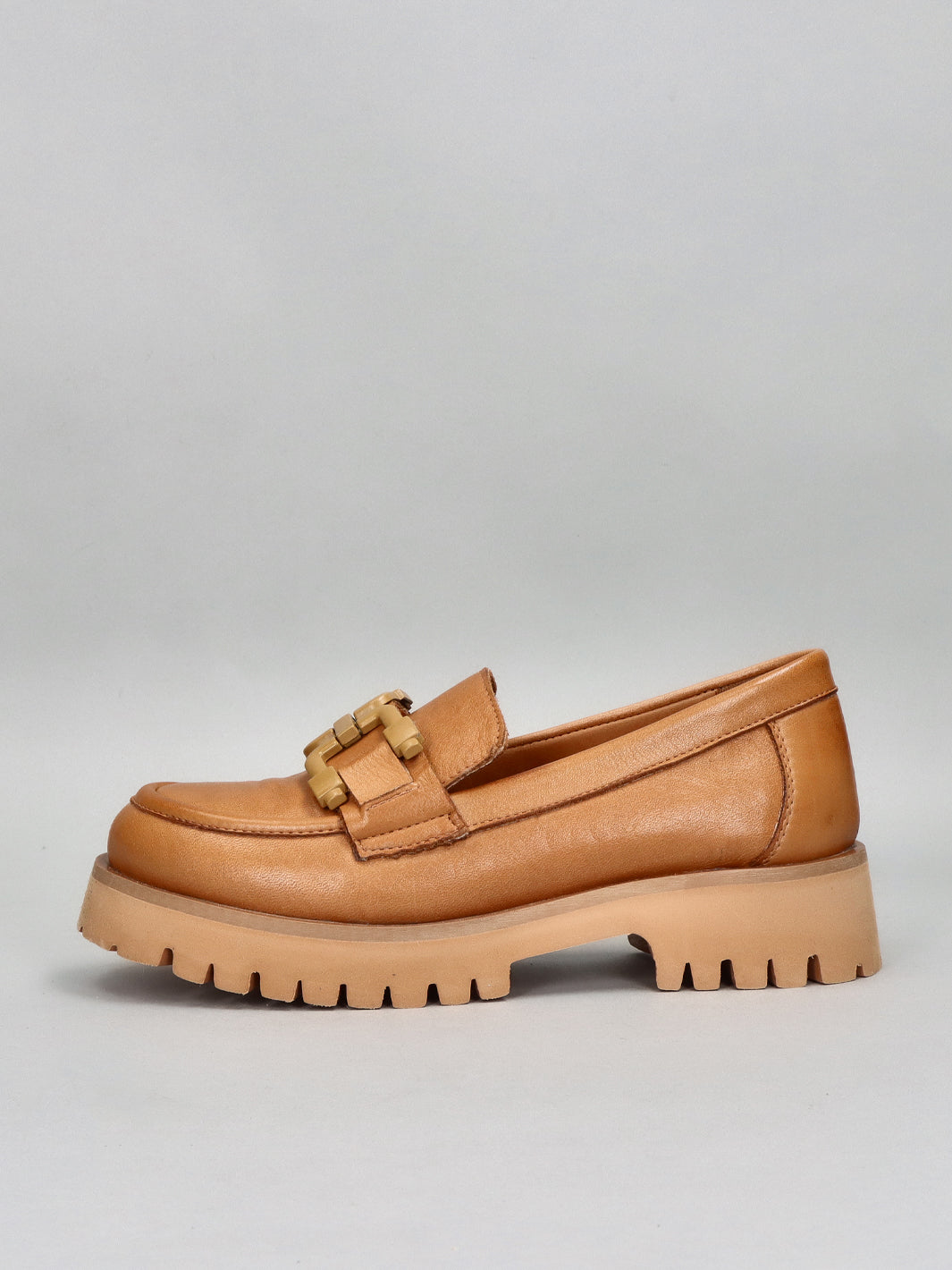 LEATHER LOW SHOES - BROWN