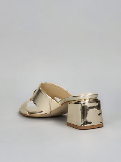 LEATHER SLIPPERS - GOLD