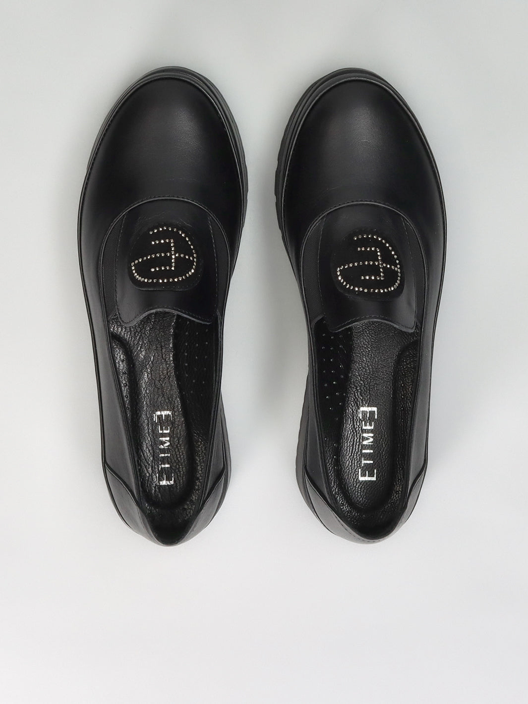 LEATHER LOW SHOES - BLACK