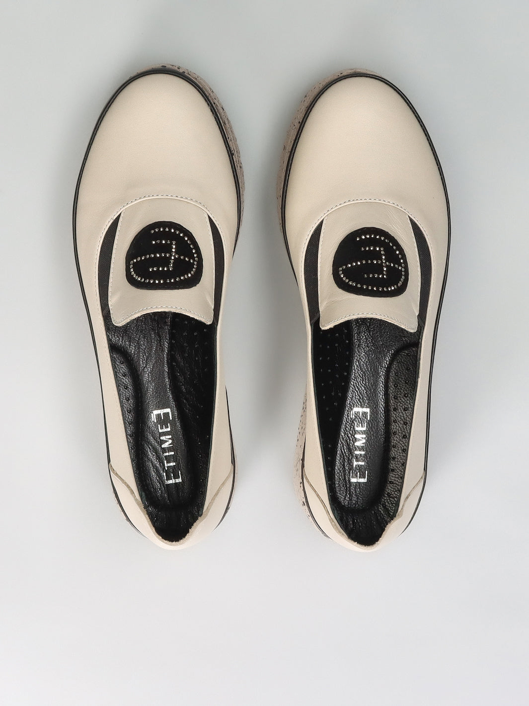 LEATHER LOW SHOES - BEIGE