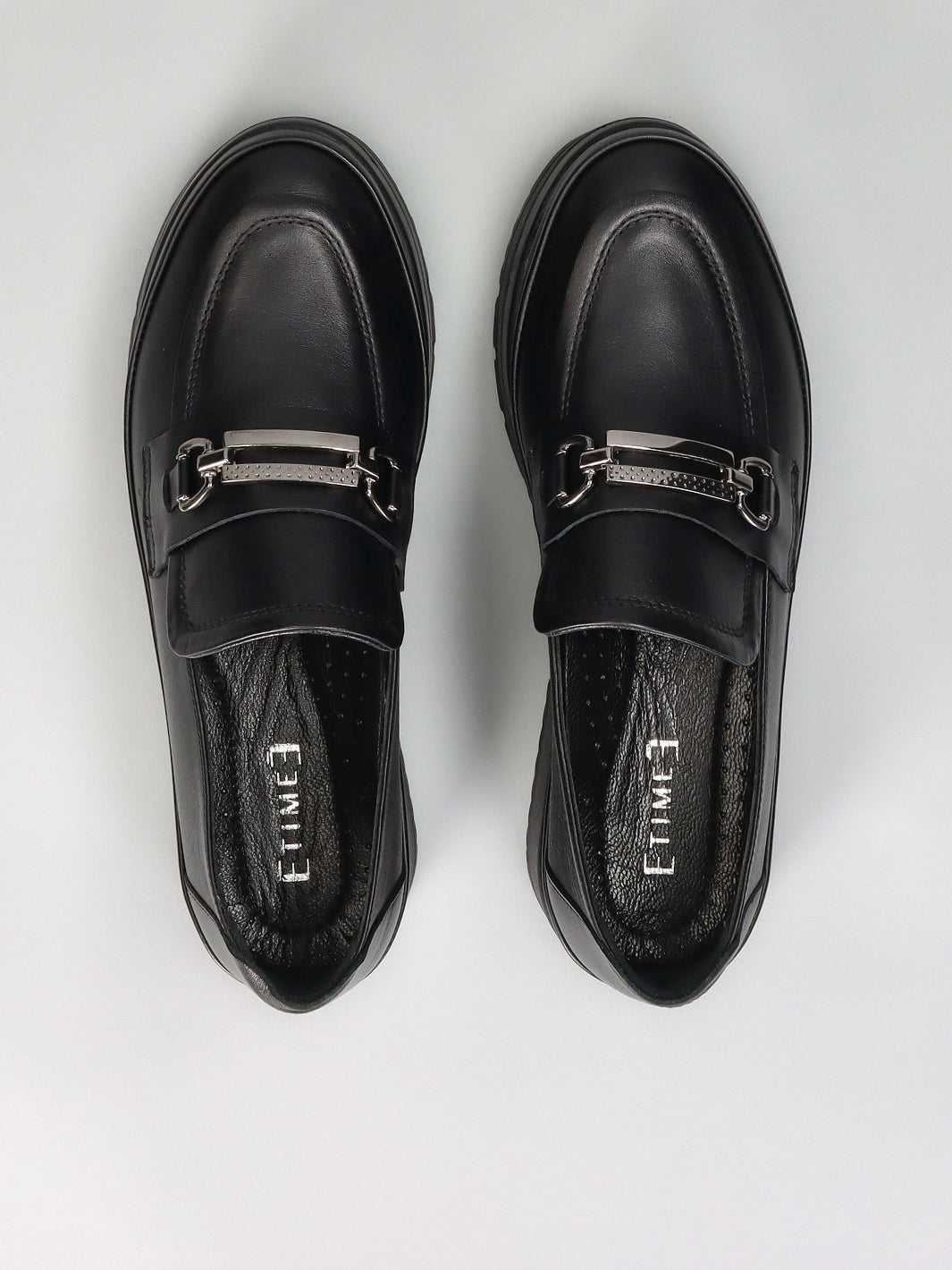 LEATHER LOW SHOES - BLACK