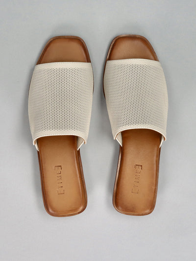 LEATHER SLIPPERS - BEIGE