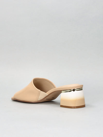 LEATHER SLIPPERS - BEIGE