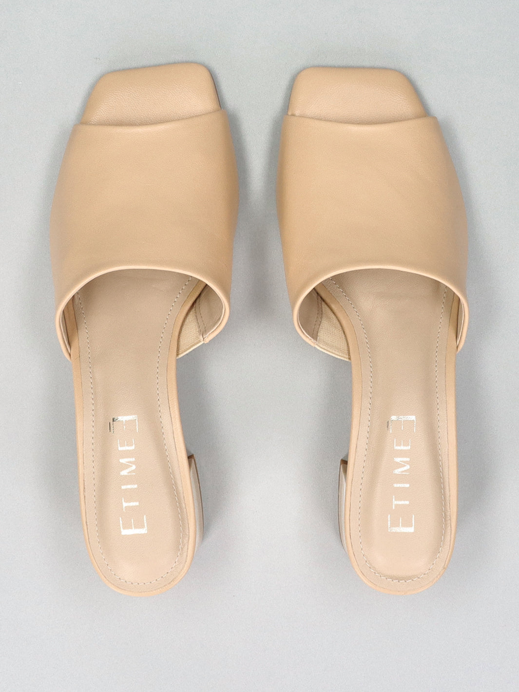 LEATHER SLIPPERS - BEIGE