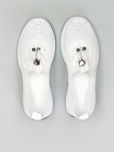 LEATHER LOW SHOES - WHITE