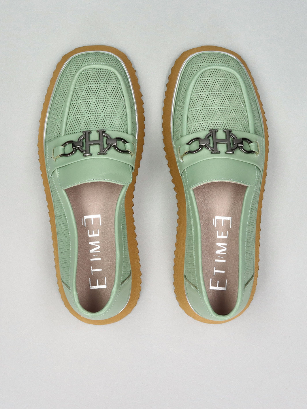 LEATHER LOW SHOES - GREEN