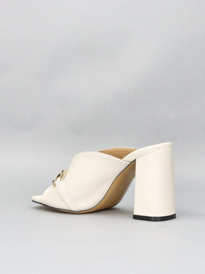 LEATHER SLIPPERS - BEIGE/WHITE