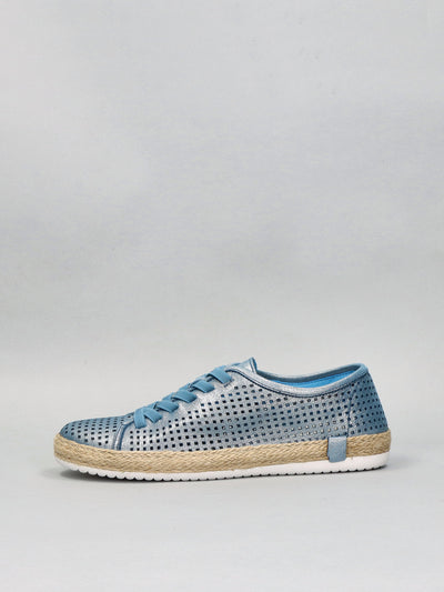 LEATHER LOW SHOES - BLUE